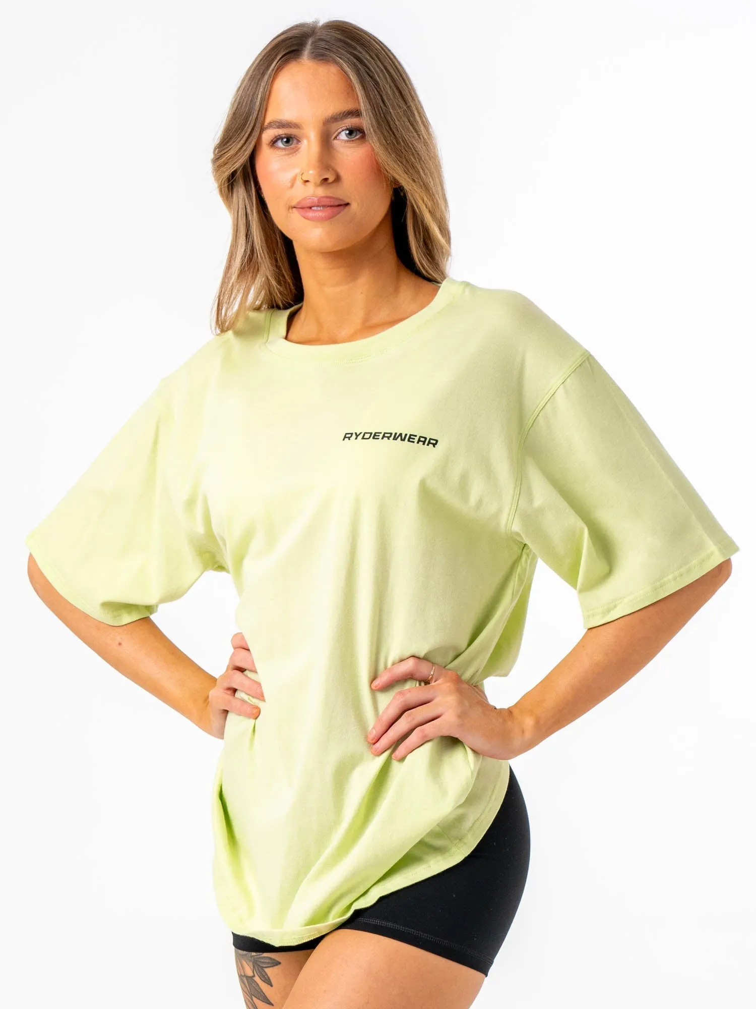 Moisture Wicking Fabric Relaxed Torso Fit Energy Oversized T-Shirt - Lime