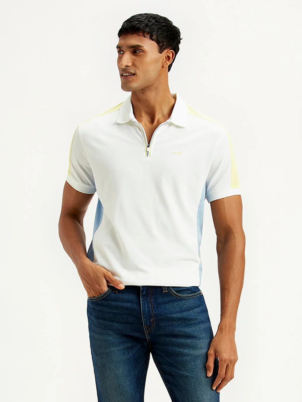 Men's Colorblock Slim Fit Polo T-Shirt Relaxed Look