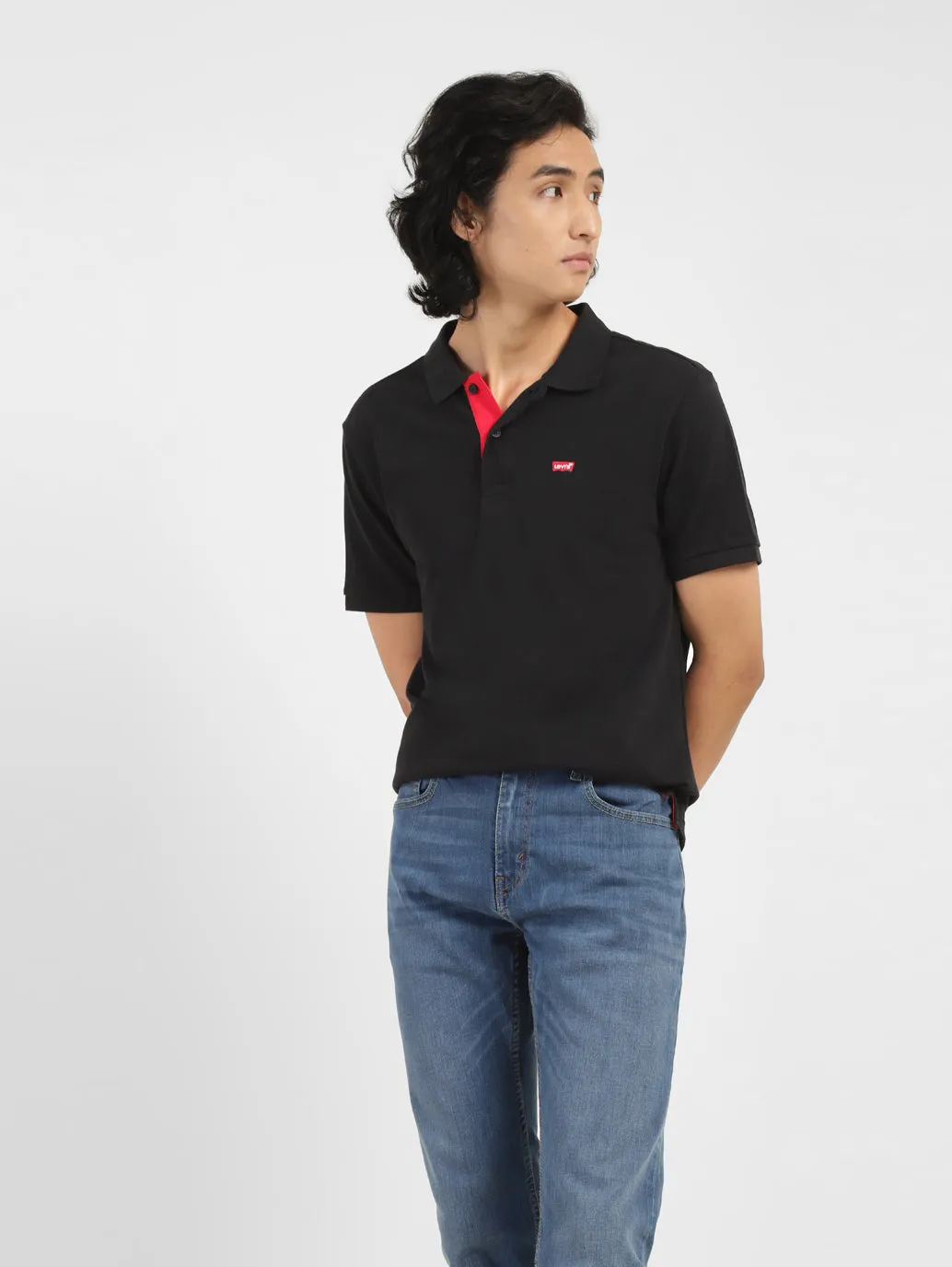 Men's Solid Polo T-shirt Layered Vibe Active Wear