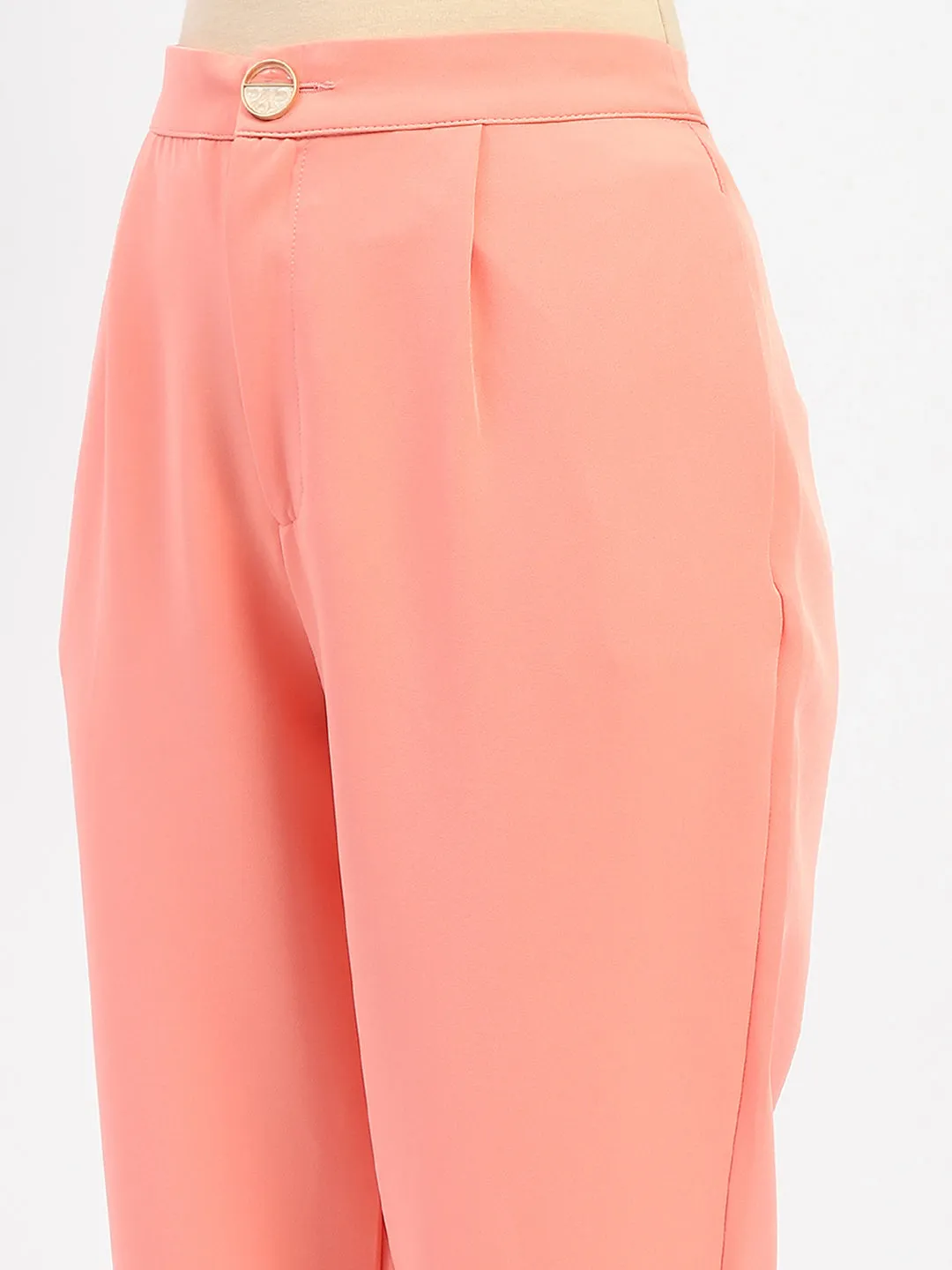 Madame Salmon Solid Regular Trousers FlameRetardantTreatment Simple Cut