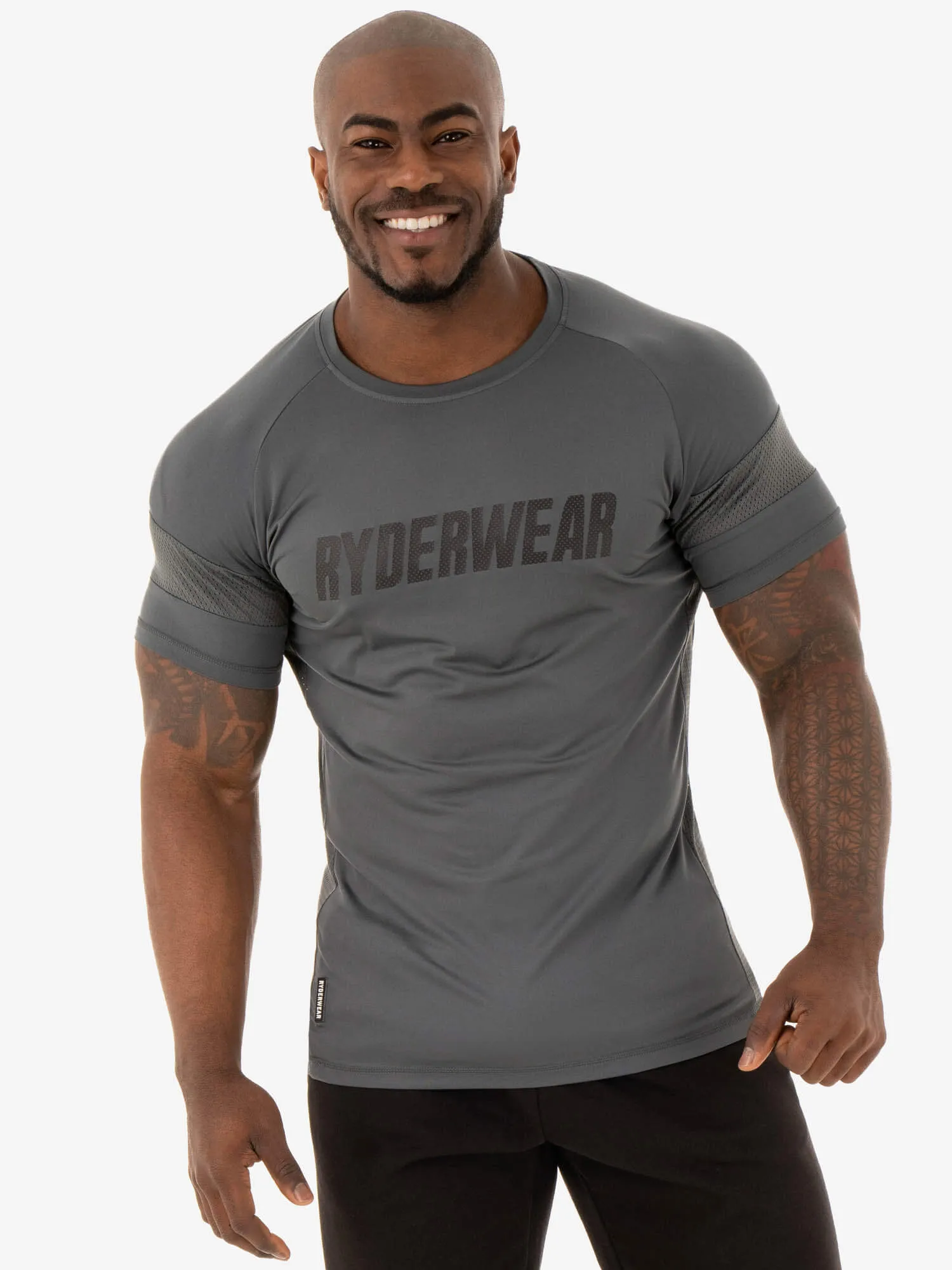 Soft Layering Flex Mesh T-Shirt - Charcoal