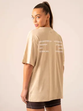 Industry Oversized T-Shirt - Sandstone Performance Stretch High Density Cotton