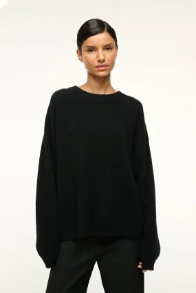 SERRANO CASHMERE RELAXED CREW | BLACK Trendy Warmth Layered Comfort