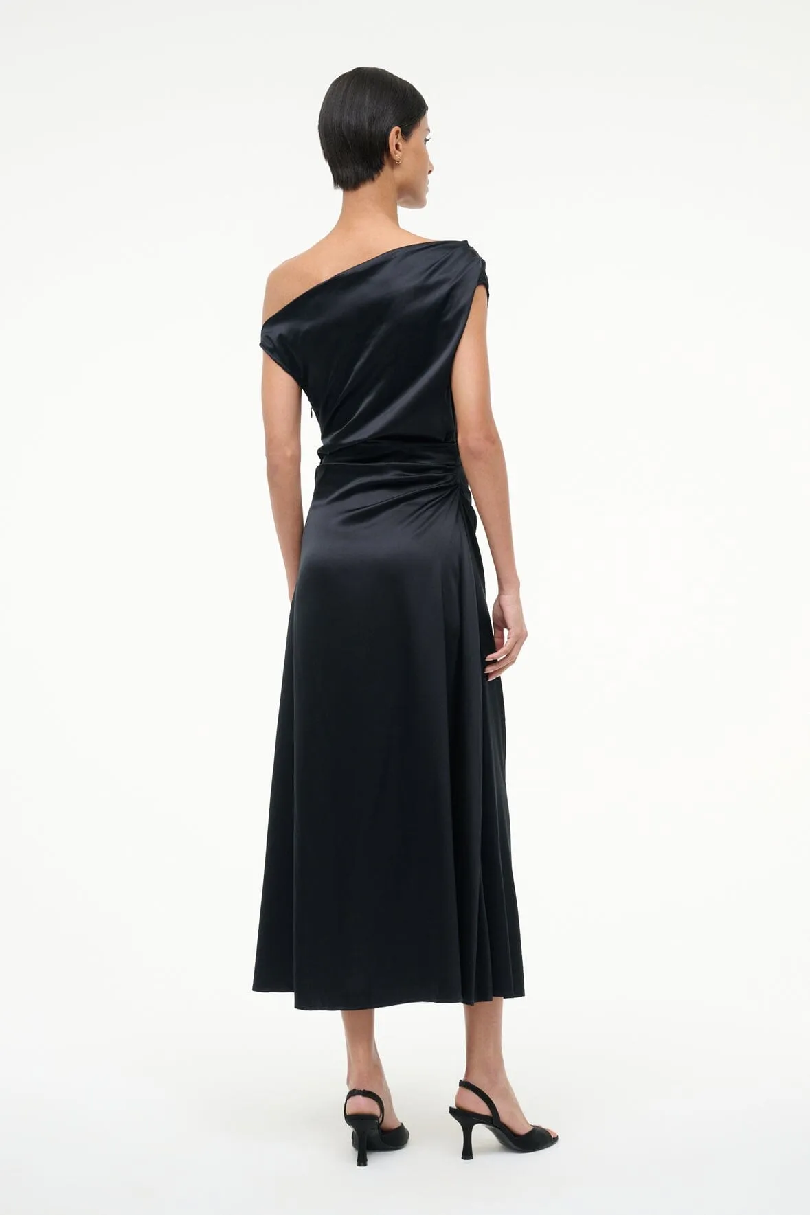 Balanced Shape PHARE SILK DRESS | BLACK