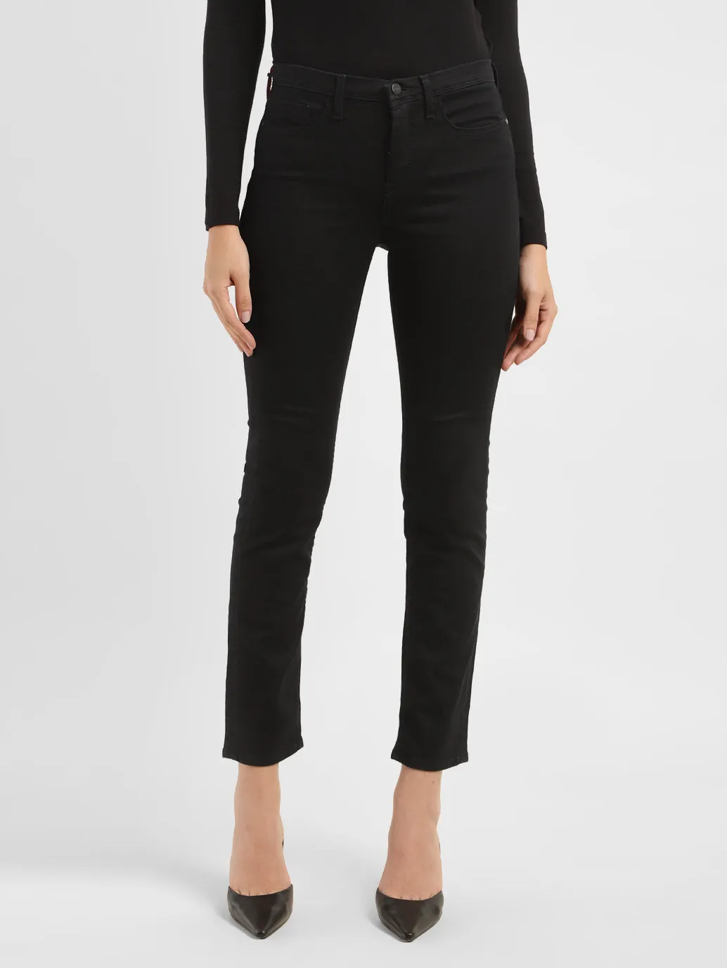 Wear Anytime Premium Denim Women's 312 Black Straight Fit Mid Rise Jeans