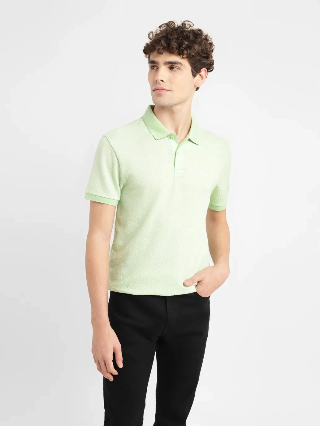 Men's Geometric Slim Fit Polo T-shirt Weekend Outing Versatile Layering