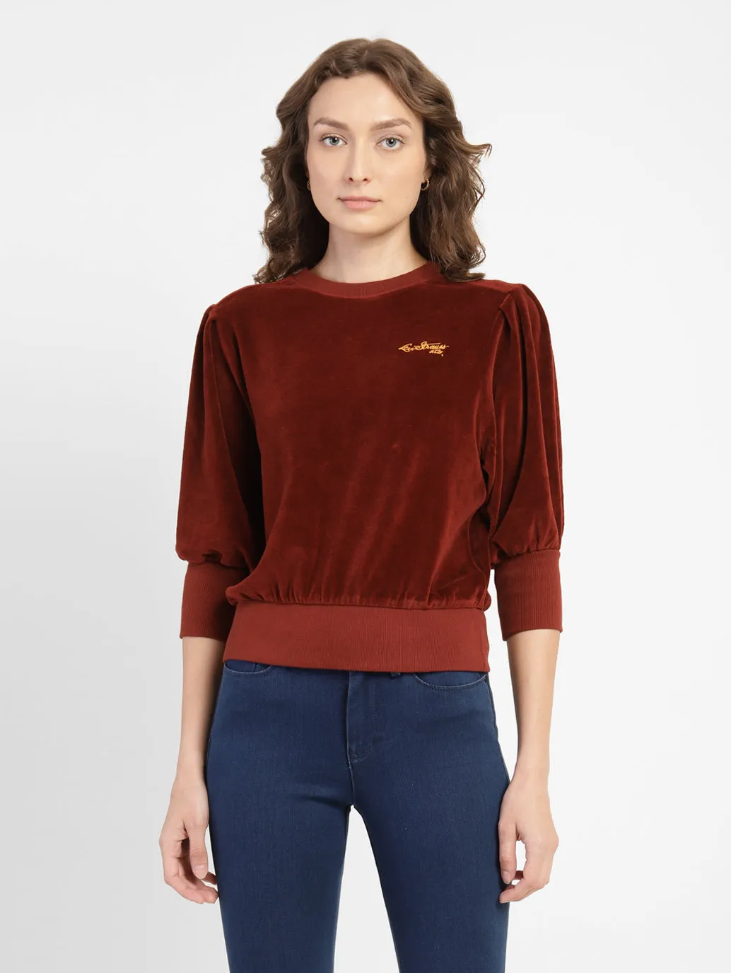 Cozy All Season Women's Solid Round Neck Sweatshirt