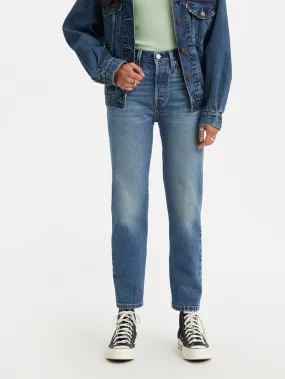 Women's 501 Blue Straight Fit Mid Rise Jeans Daily Wear Breathable Classic Sharp Vibe