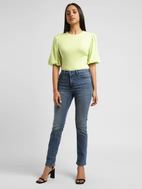 Women's 312 Blue Straight Fit Mid Rise Jeans Outerwear Friendly Outfit Ease