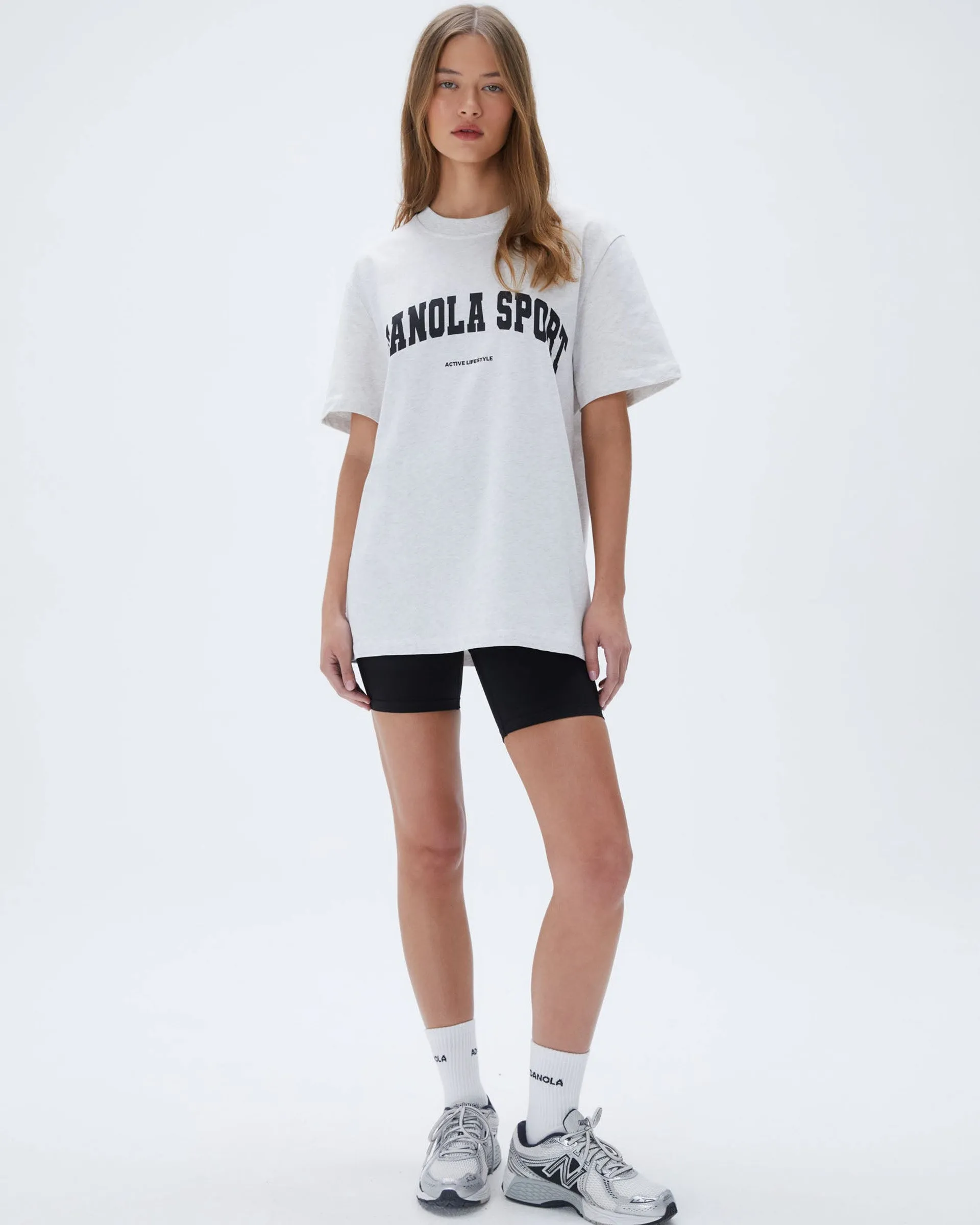 Casual Flex AS Short Sleeve Oversized T-shirt - Light Grey Melange/Black