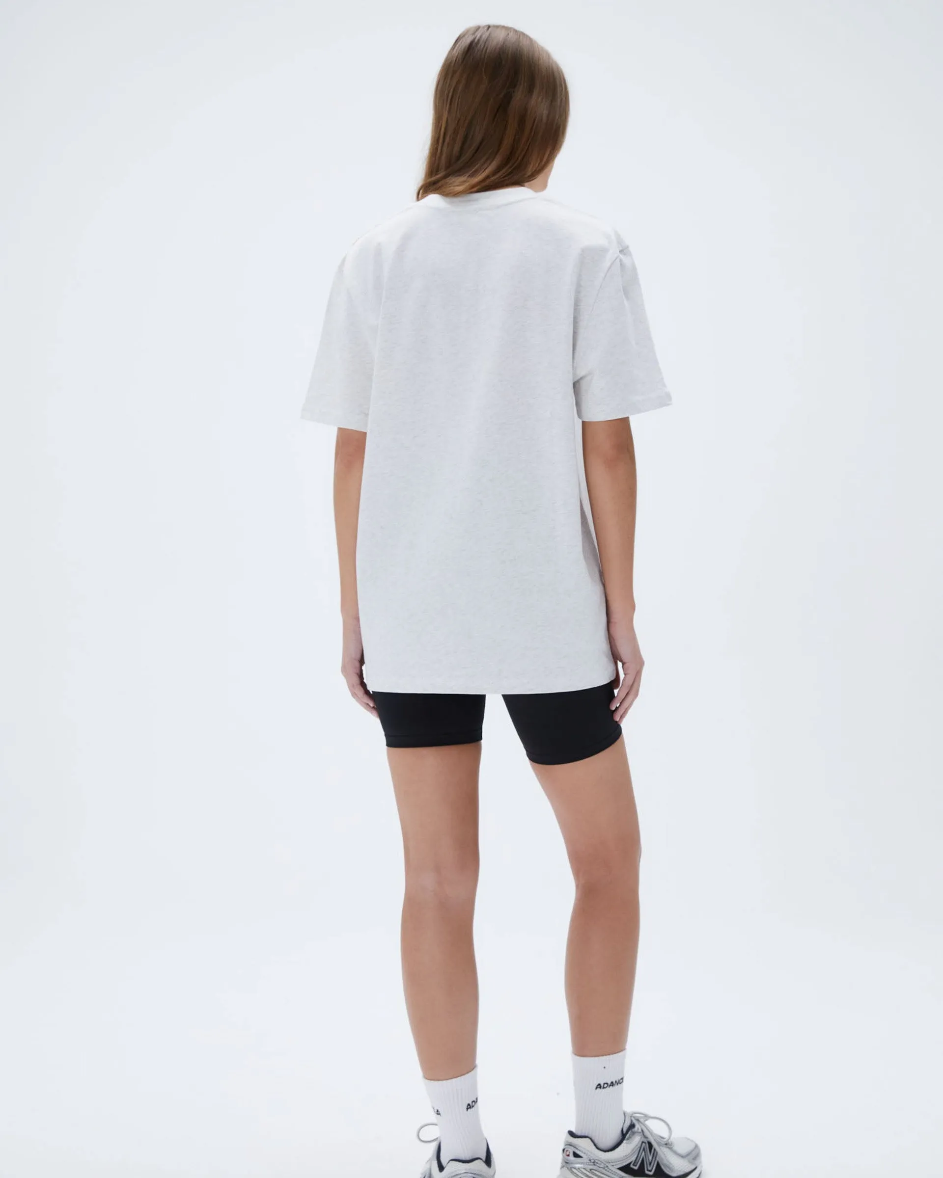 AS Short Sleeve Oversized T-shirt - Light Grey Melange/Black Modern Comfort Style Day-to-Day Comfort