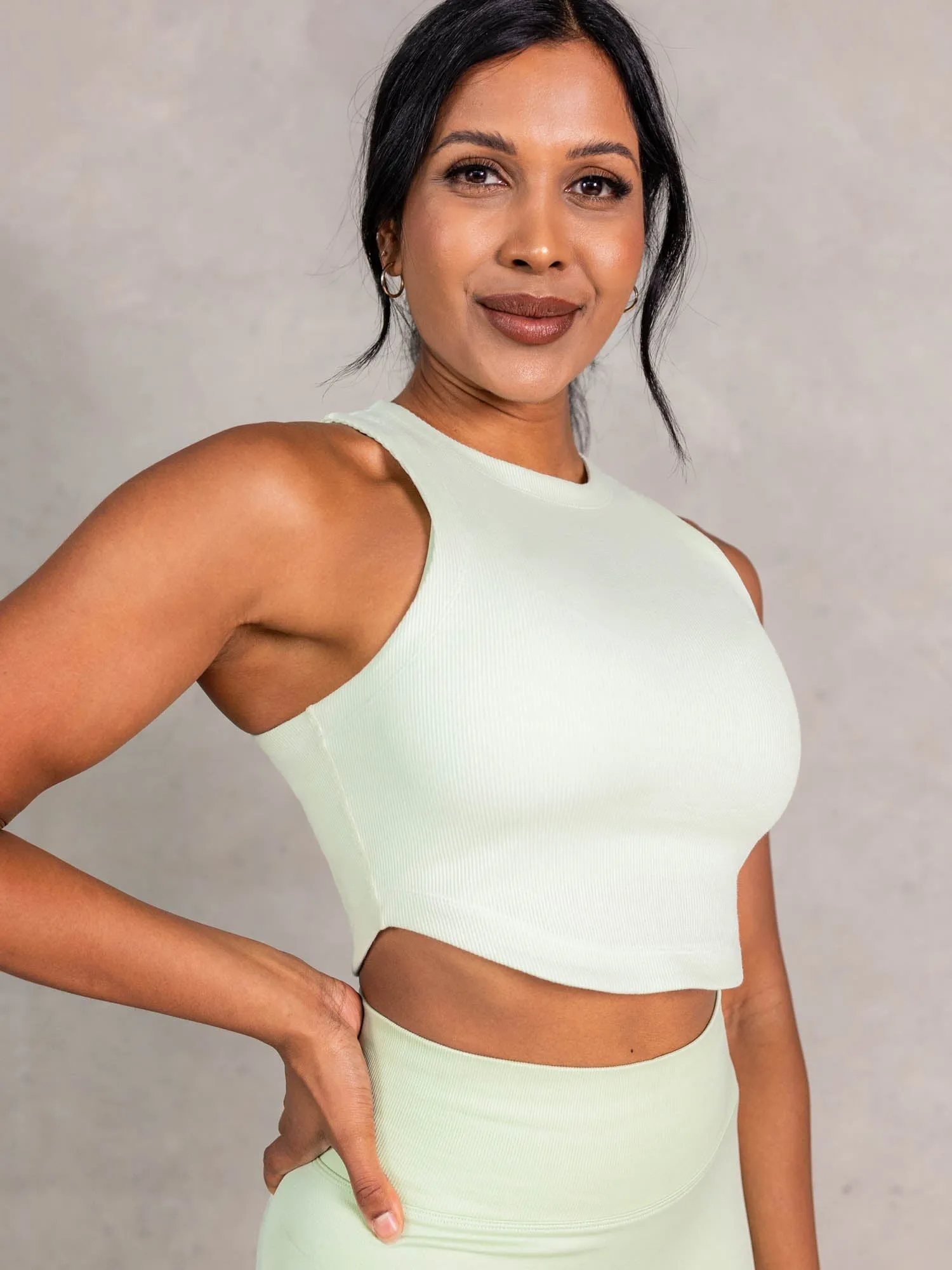 Stride Rib Tank - Matcha Light Deflection Fabric