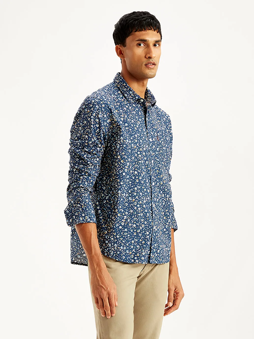 Men's Floral Print Slim Fit Shirt Spring Collection