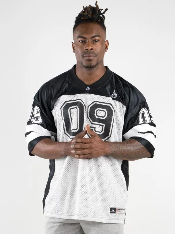 Abrasion Resistant Fabric Mens Varsity Jersey - Black/Grey