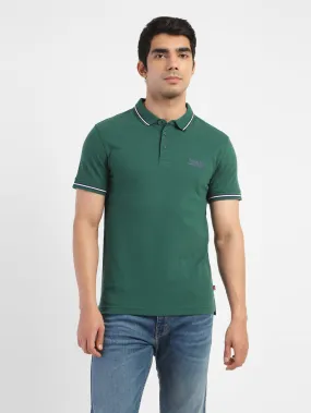 Breathable Jersey Stylish Choice Men's Solid Polo T-shirt Green