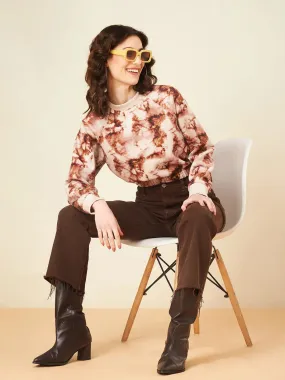 Madame Coffee Tie Dye Crop Sweatshirt Comfy Hoodie