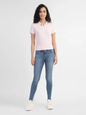 Women's 710 Blue Skinny Fit Mid Rise Jeans Calm Aesthetic