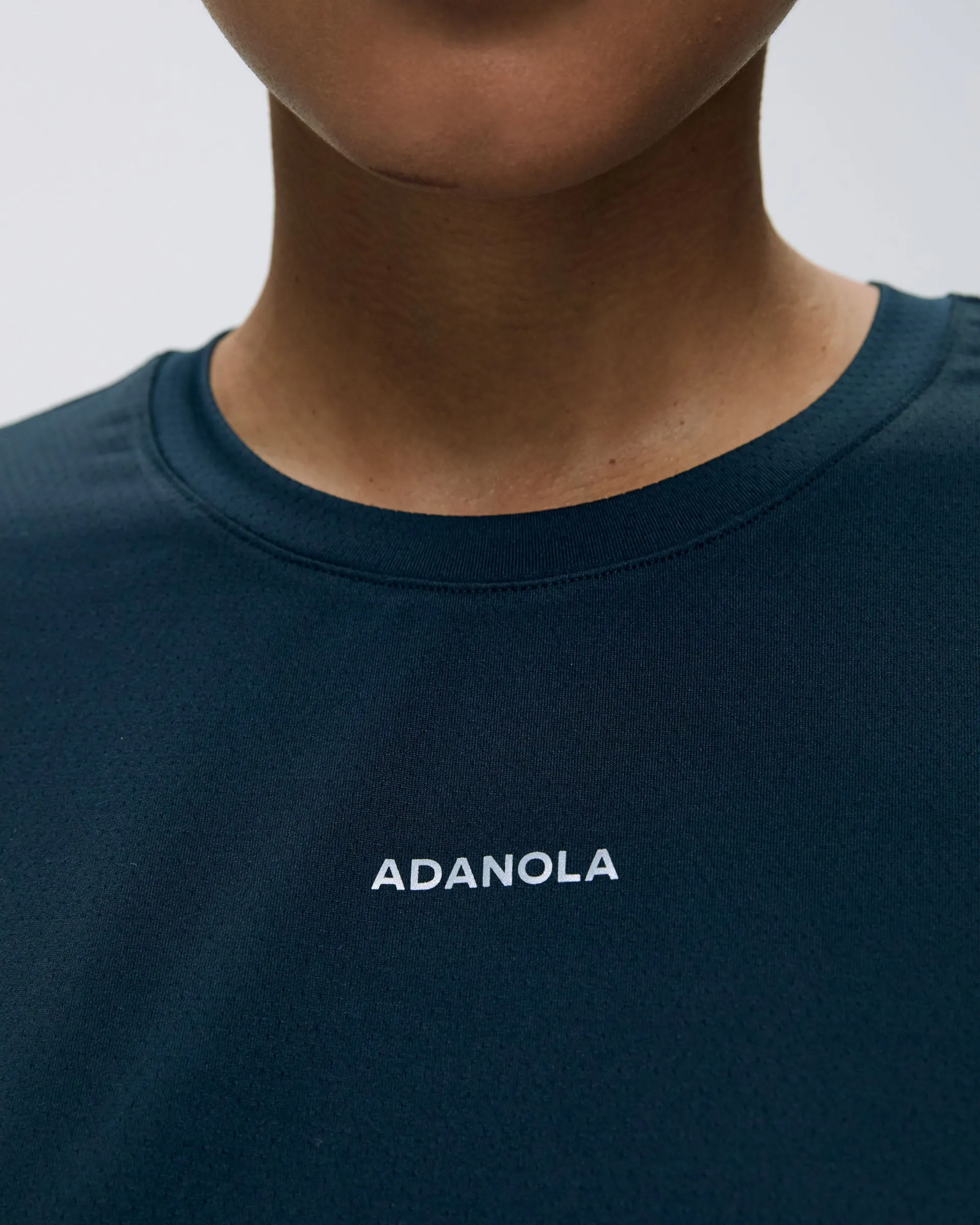 Mesh Active T-Shirt - Navy Blue Collared Smart Layering