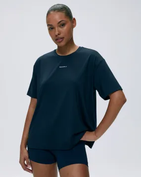 Perfect Fit Casual Chic Look Mesh Active T-Shirt - Navy Blue