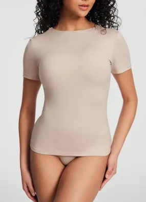 Breathable Waist Short Sleeve Crew Neck Top