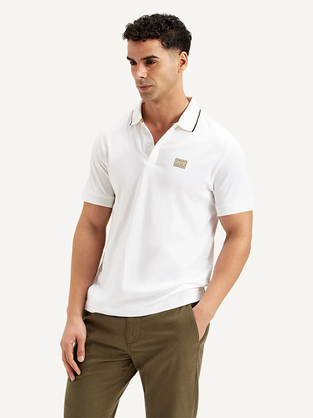 Tagless Design Men's Solid Slim Fit Polo T-Shirt