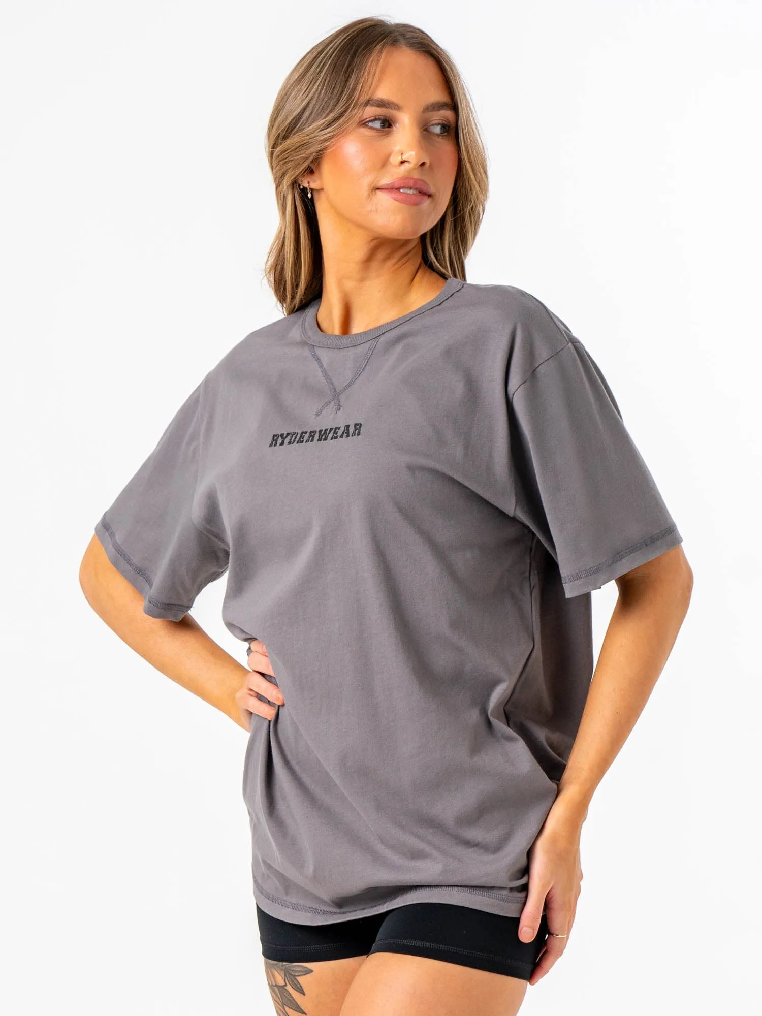 Octane T-Shirt - Steel Grey Smart Design Layered Collar Structure