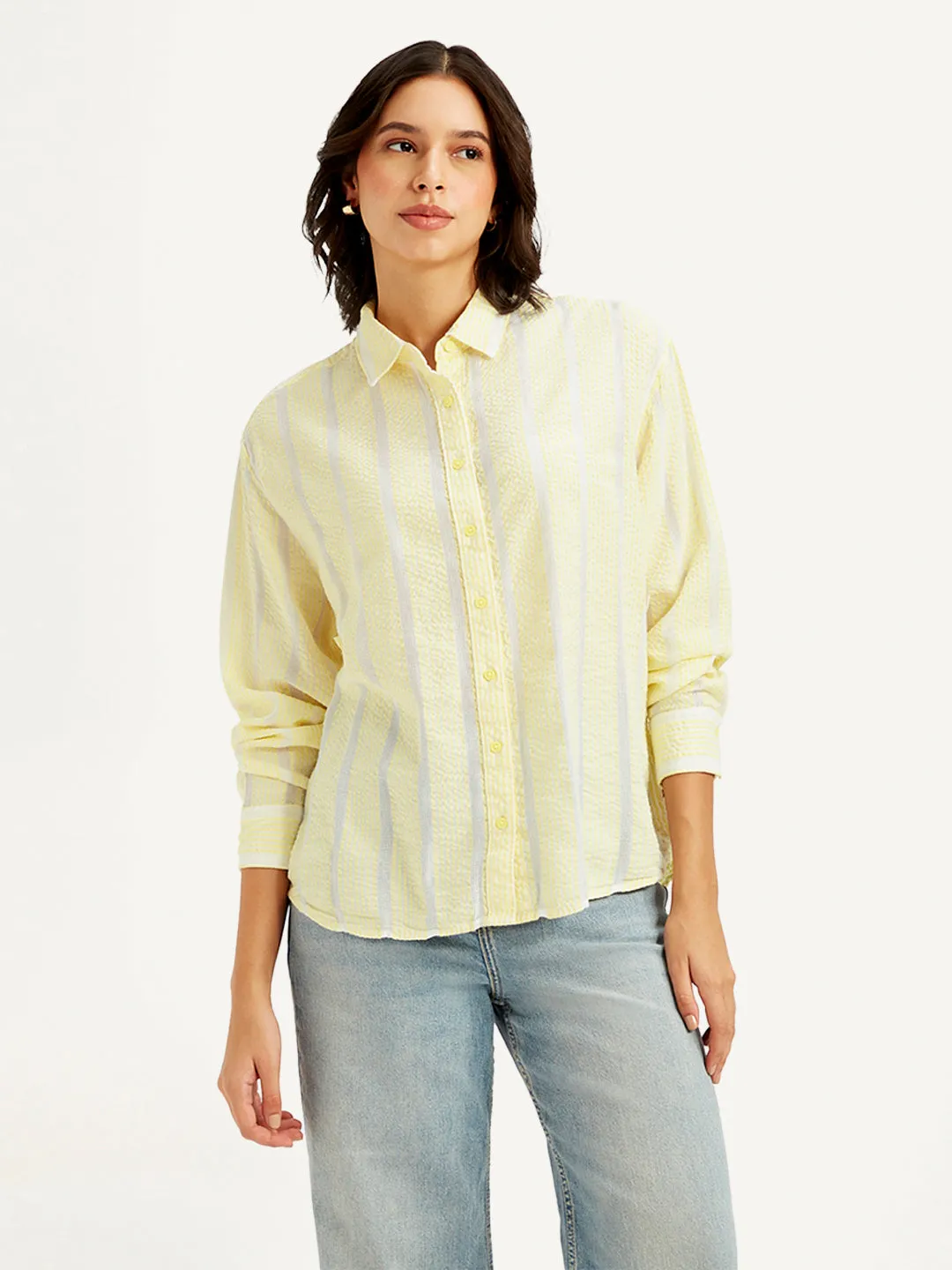Women's Striped Relaxed Fit Shirt Fashionable Comfort