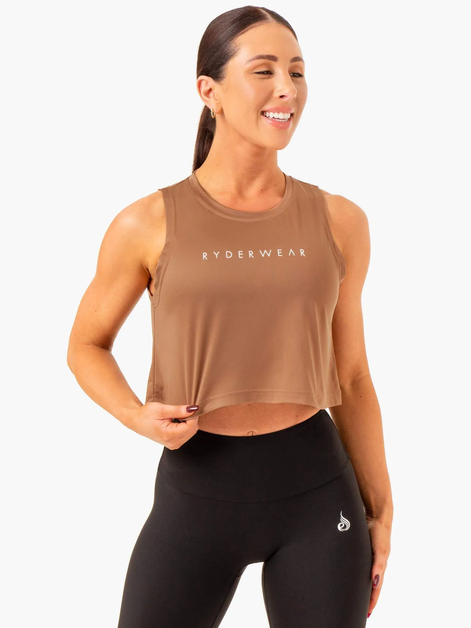 Water resistant coating Hybrid Muscle Tank - Mocha
