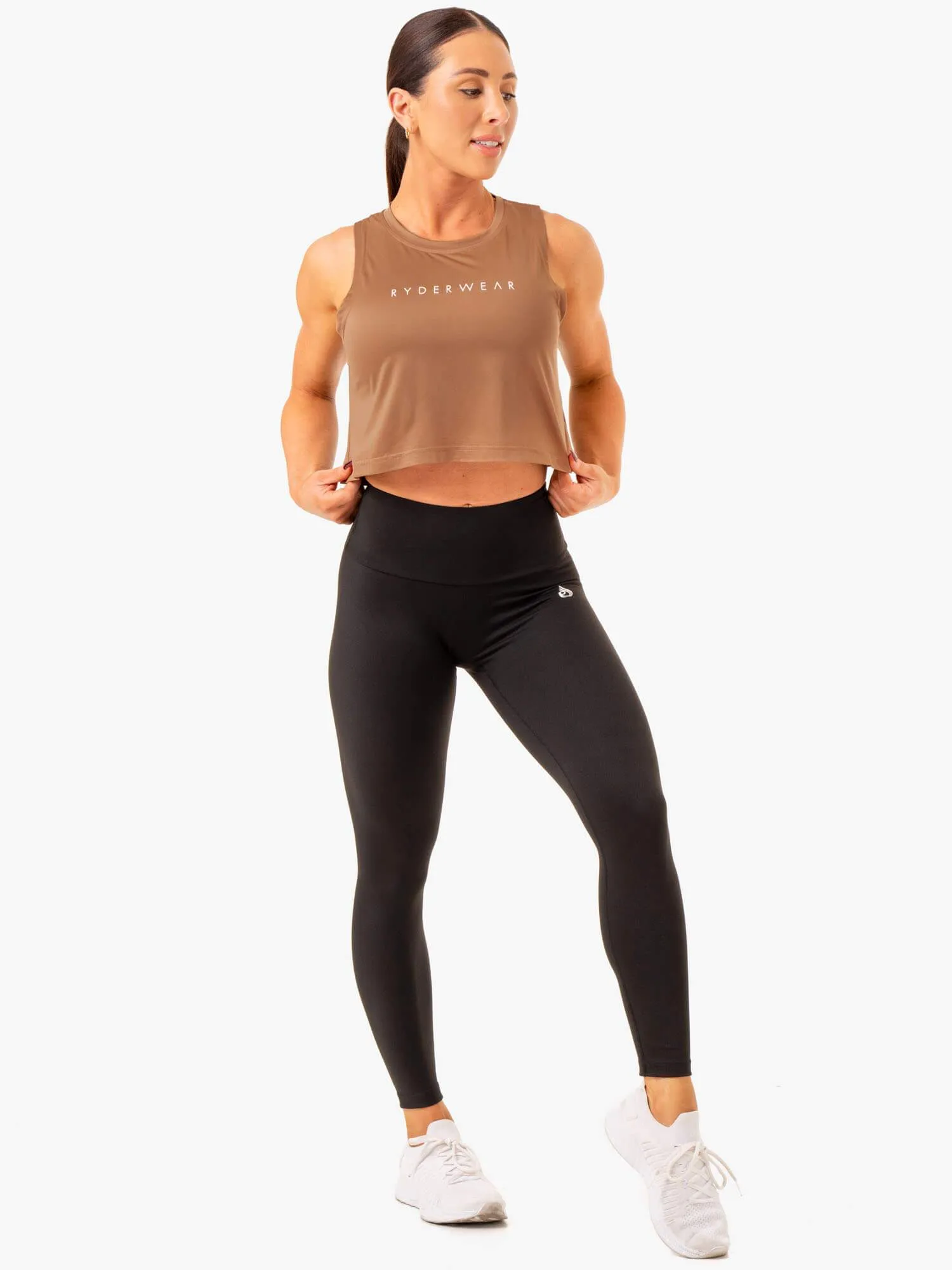 Hybrid Muscle Tank - Mocha Breathable3DKnit