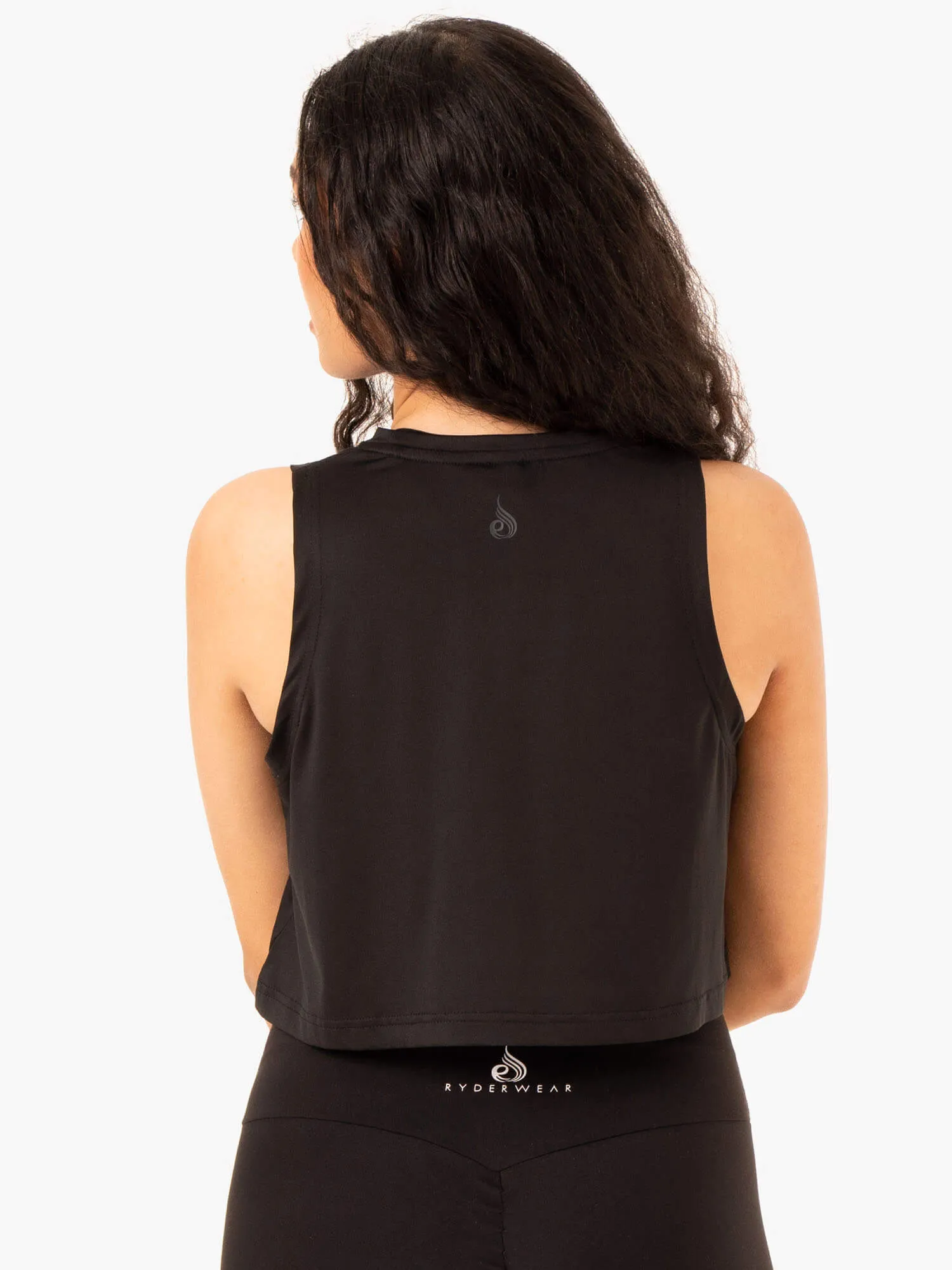 Hybrid Muscle Tank - Black Lightweight Weave