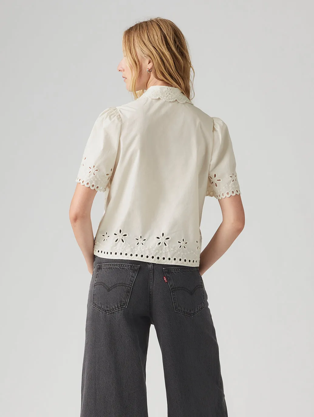 Odor Resistant Bold Statement Women's Schiffli Spread Collar Shirt