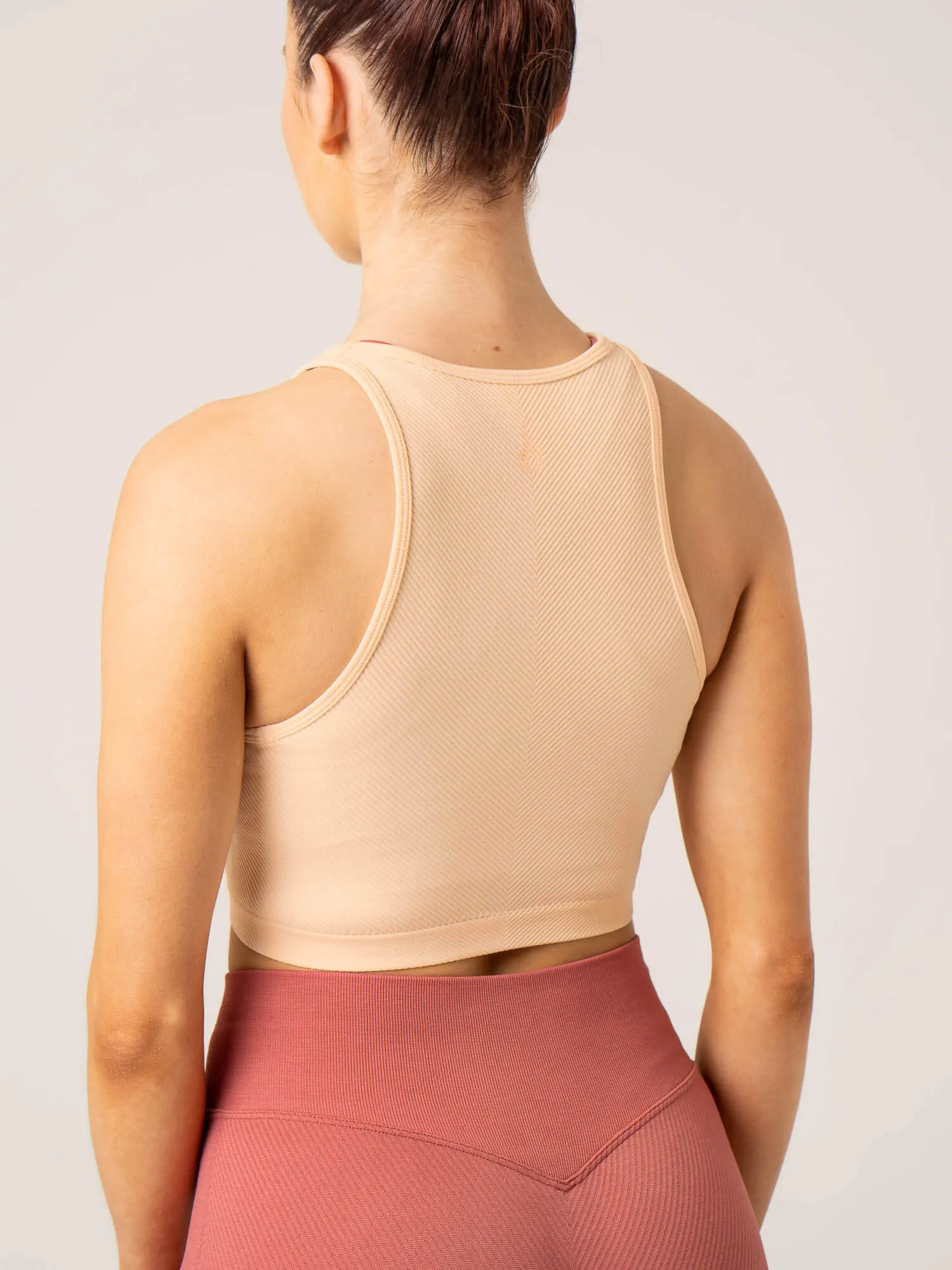 Tagless Comfort Collar Odor Resistant Circuit Rib Seamless Tank - Peach Sorbet