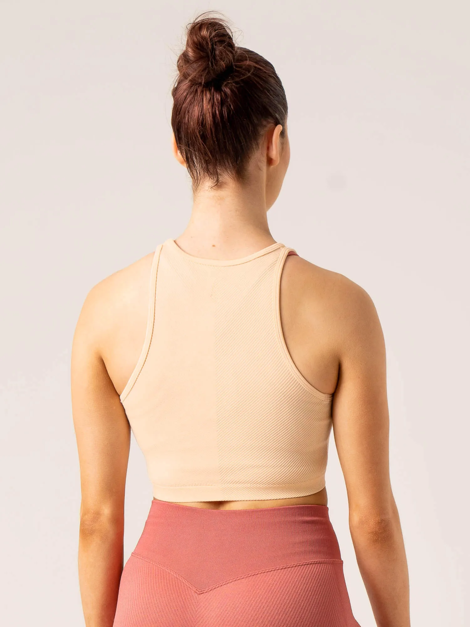 ReinforcedShoulders MinimalistDesign Circuit Rib Seamless Tank - Peach Sorbet