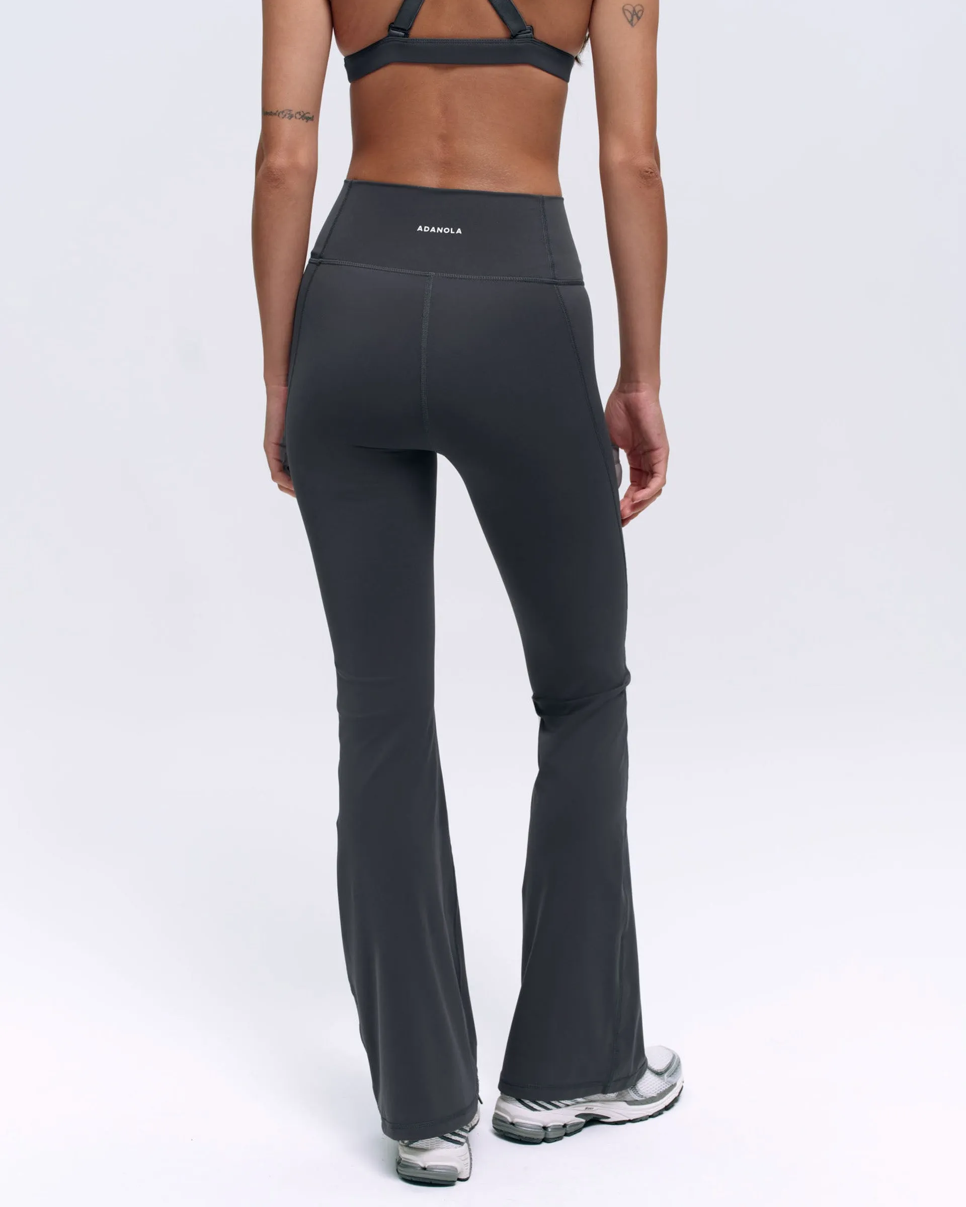 Adjustable loop Flared Yoga Pant - Graphite Grey
