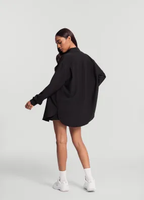 Fun Prints Textured Oversized Button-Up Shirt