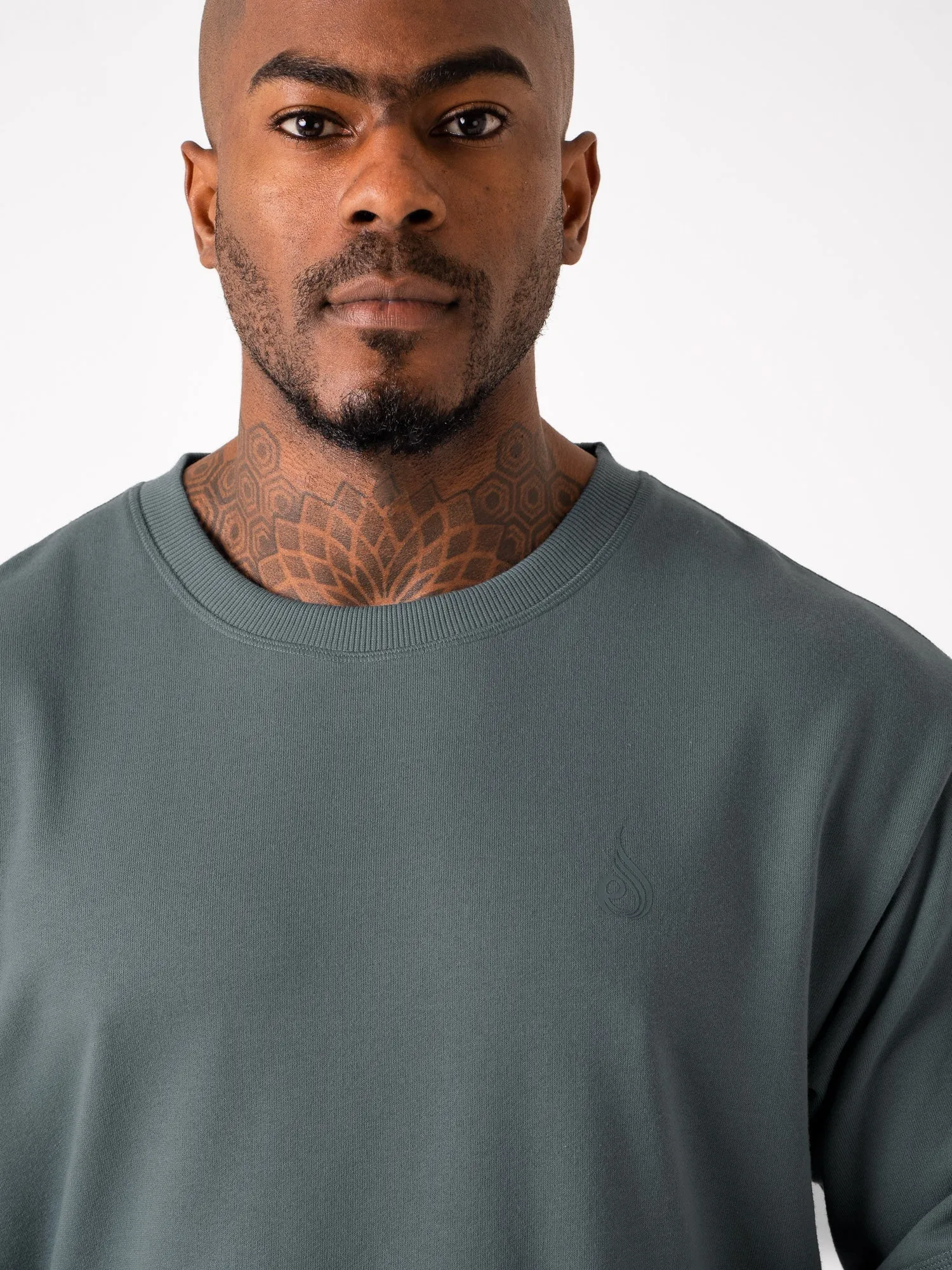 Throwback Fleece Oversized T-Shirt - Petrol Travel Light