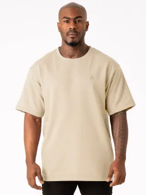Casual Essentials Throwback Fleece Oversized T-Shirt - Stone