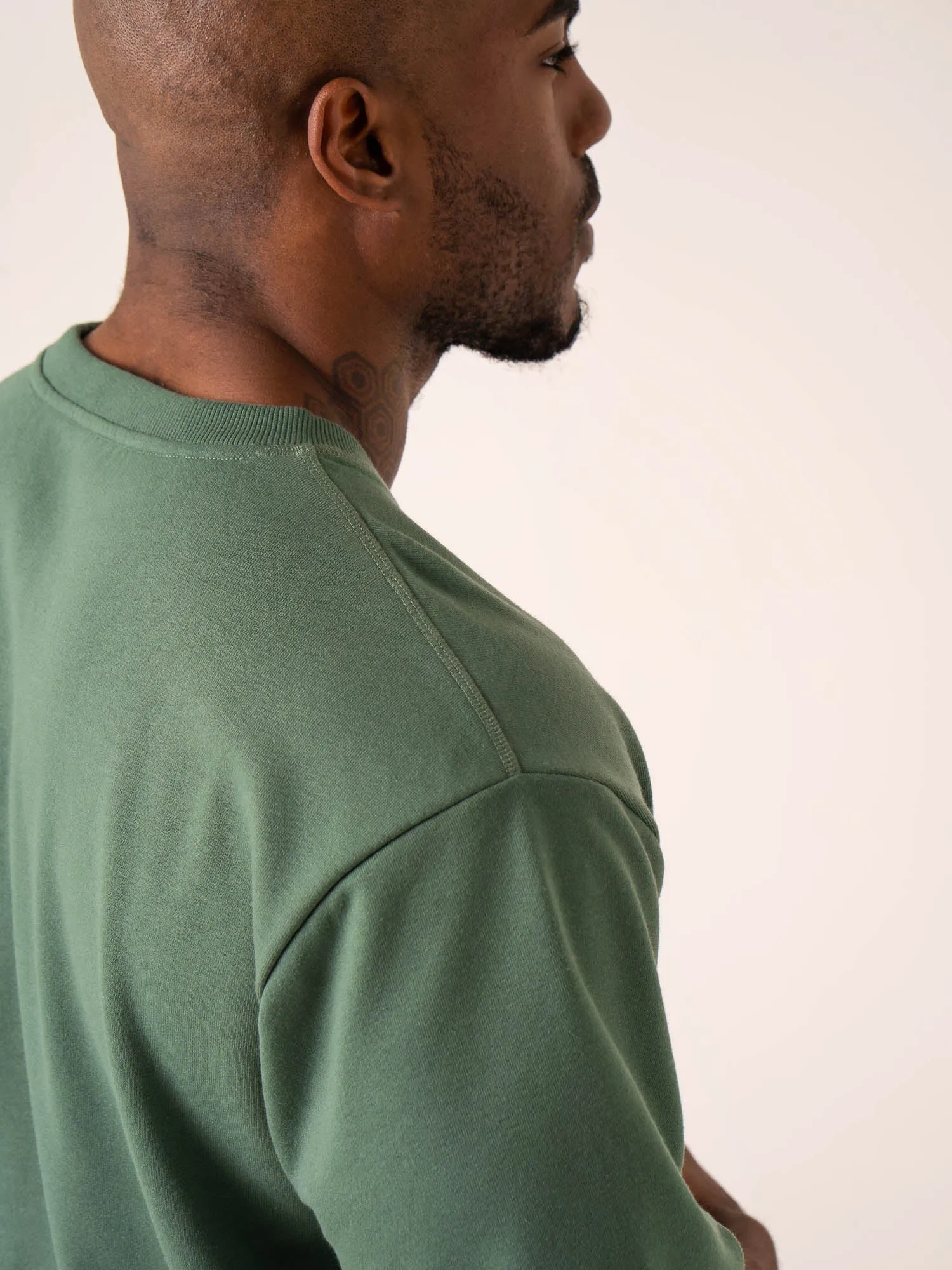Soft and Flexible Anti-pilling Throwback Oversized Fleece T-Shirt - Fern Green