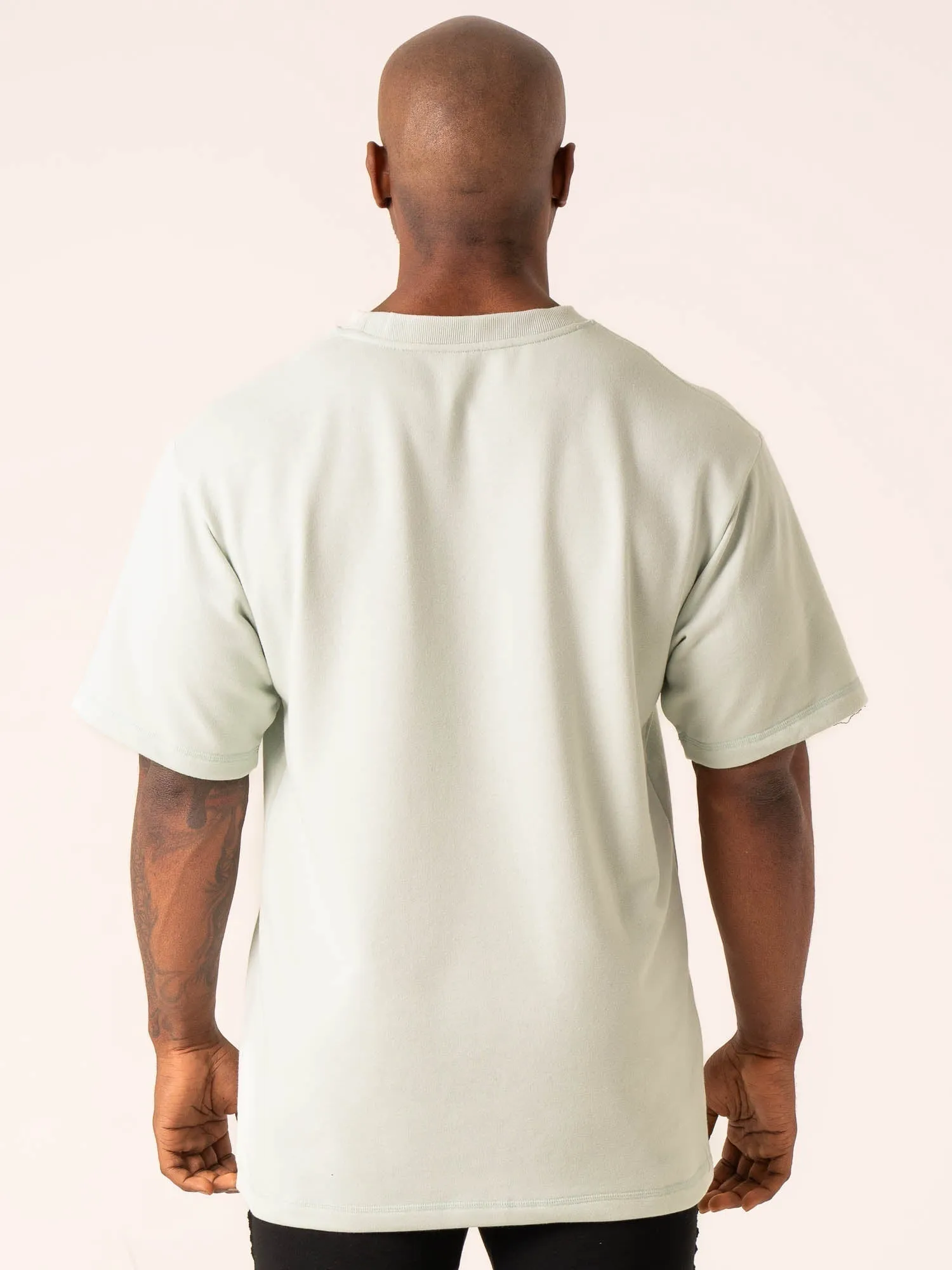 Throwback Oversized Fleece T-Shirt - Seafoam MinimalistDesign Breezy Design
