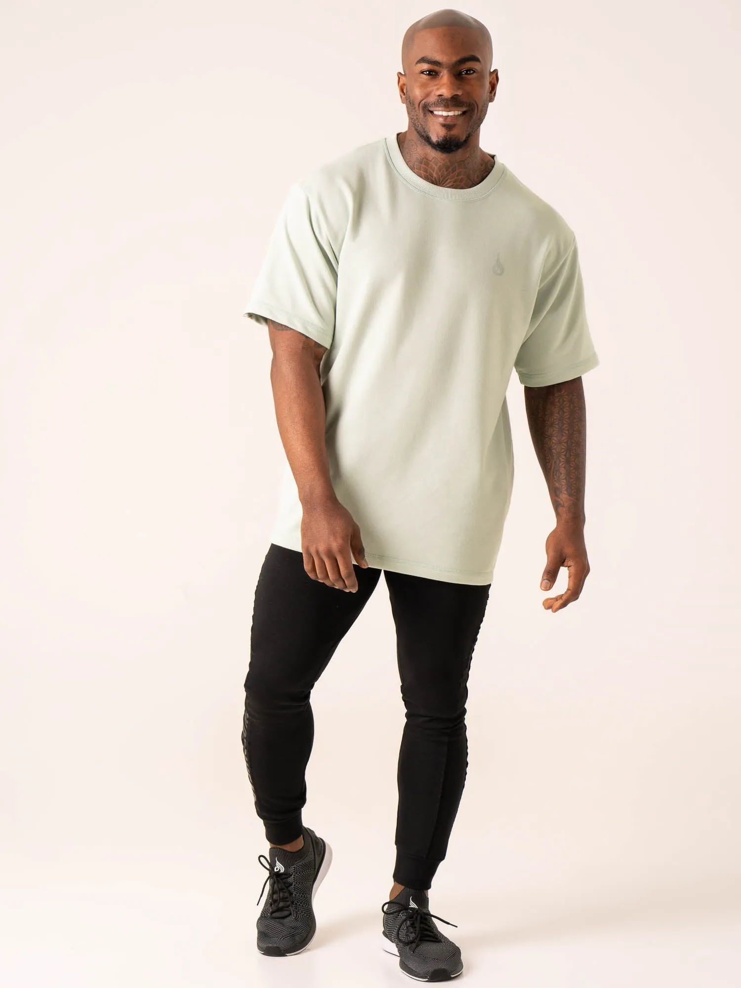 Throwback Oversized Fleece T-Shirt - Seafoam Timeless casual wear LowImpact Manufacturing