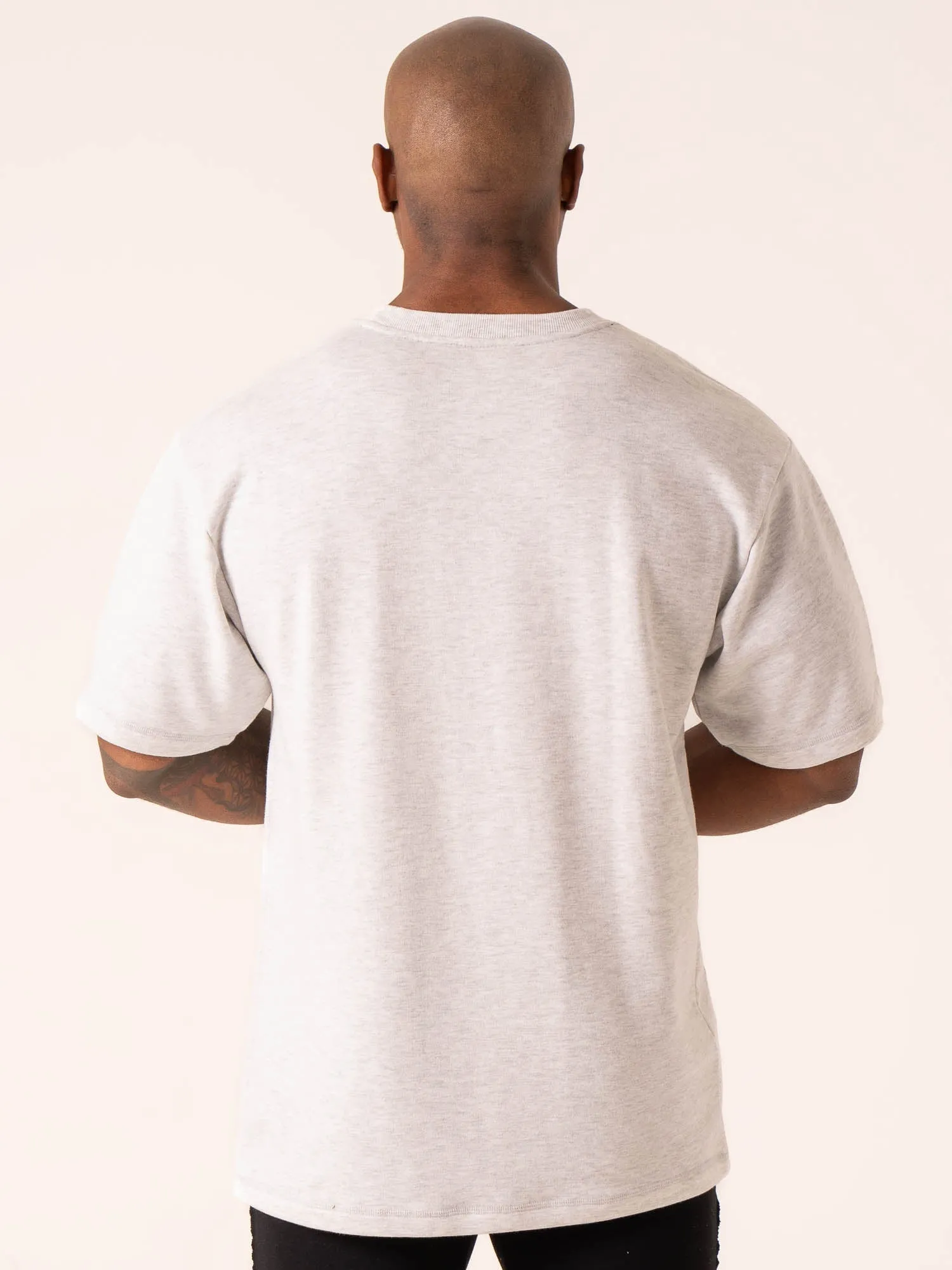 Throwback Oversized Fleece T-Shirt - Snow Grey Marl Quick Dry Fit
