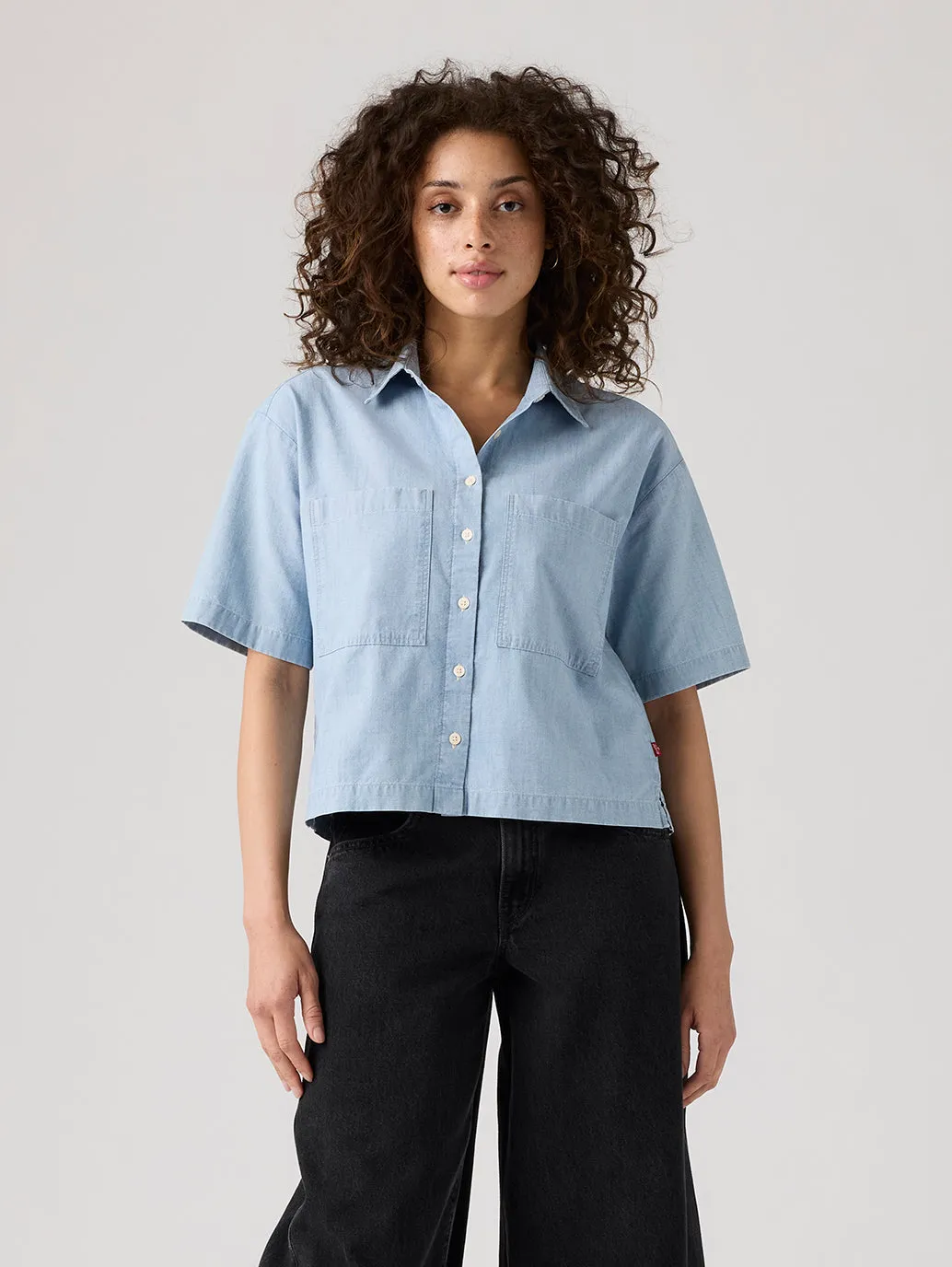 Wedding guest Women's Harlie Short-Sleeve Cropped Shirt