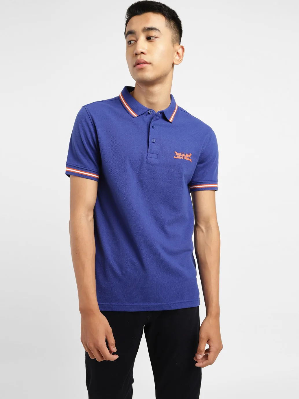 Men's Solid Polo T-shirt Stylish Wear FourButton Placket