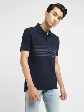 Classic Collar Men's Striped Slim Fit Polo T-shirt