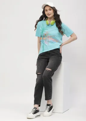 All Occasion Functional Wear Madame Distressed Black Mom Fit Jeans