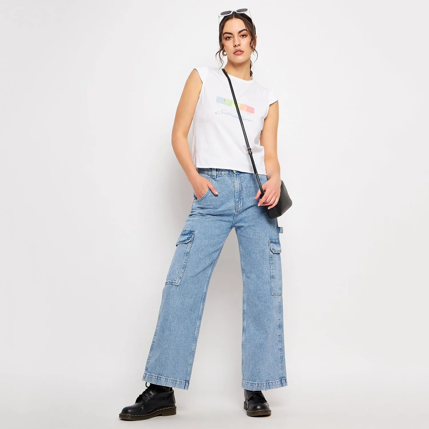 Madame Ice Blue Denim Minimalist Elegant