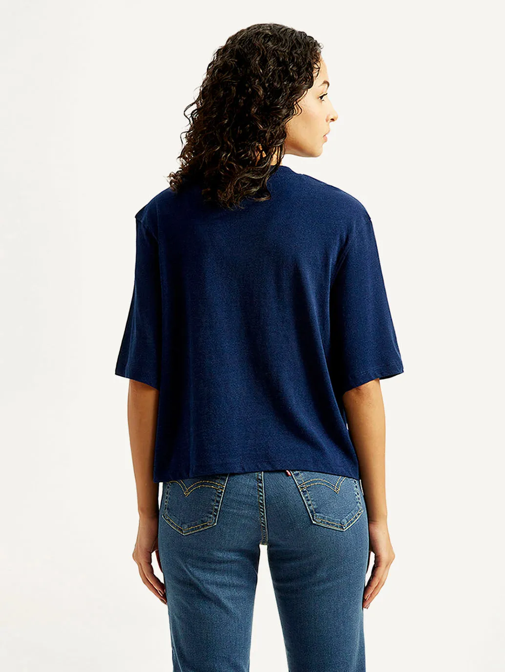 Women's Brand Logo Boxy T-shirt Minimal Comfort Comfy Casual Wear