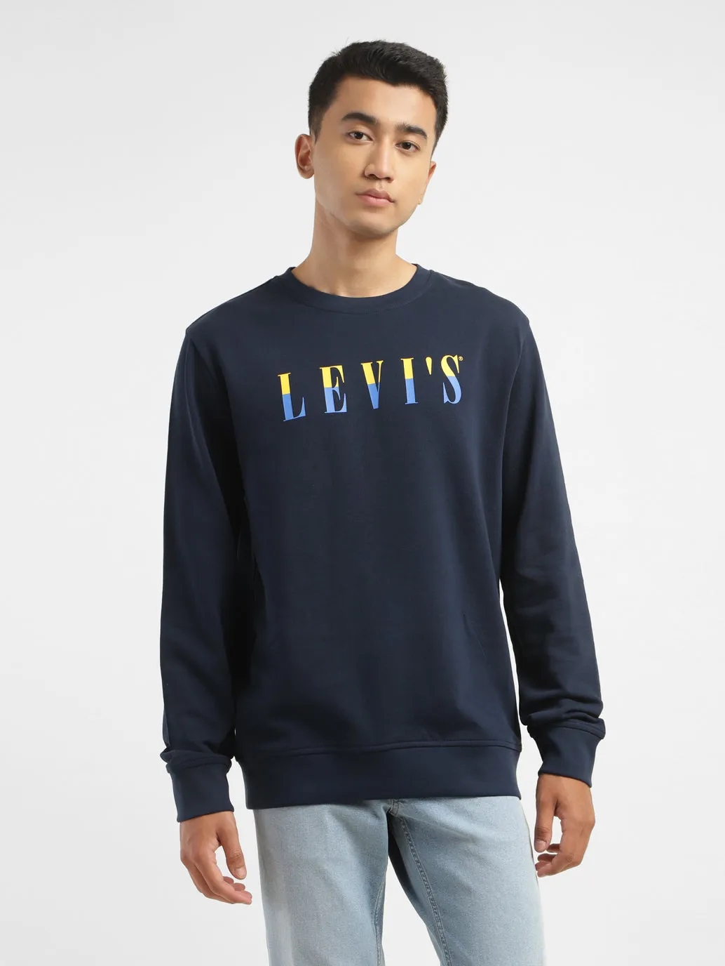 Concert Look right for spring Men's Brand Logo Crew Neck Sweatshirt