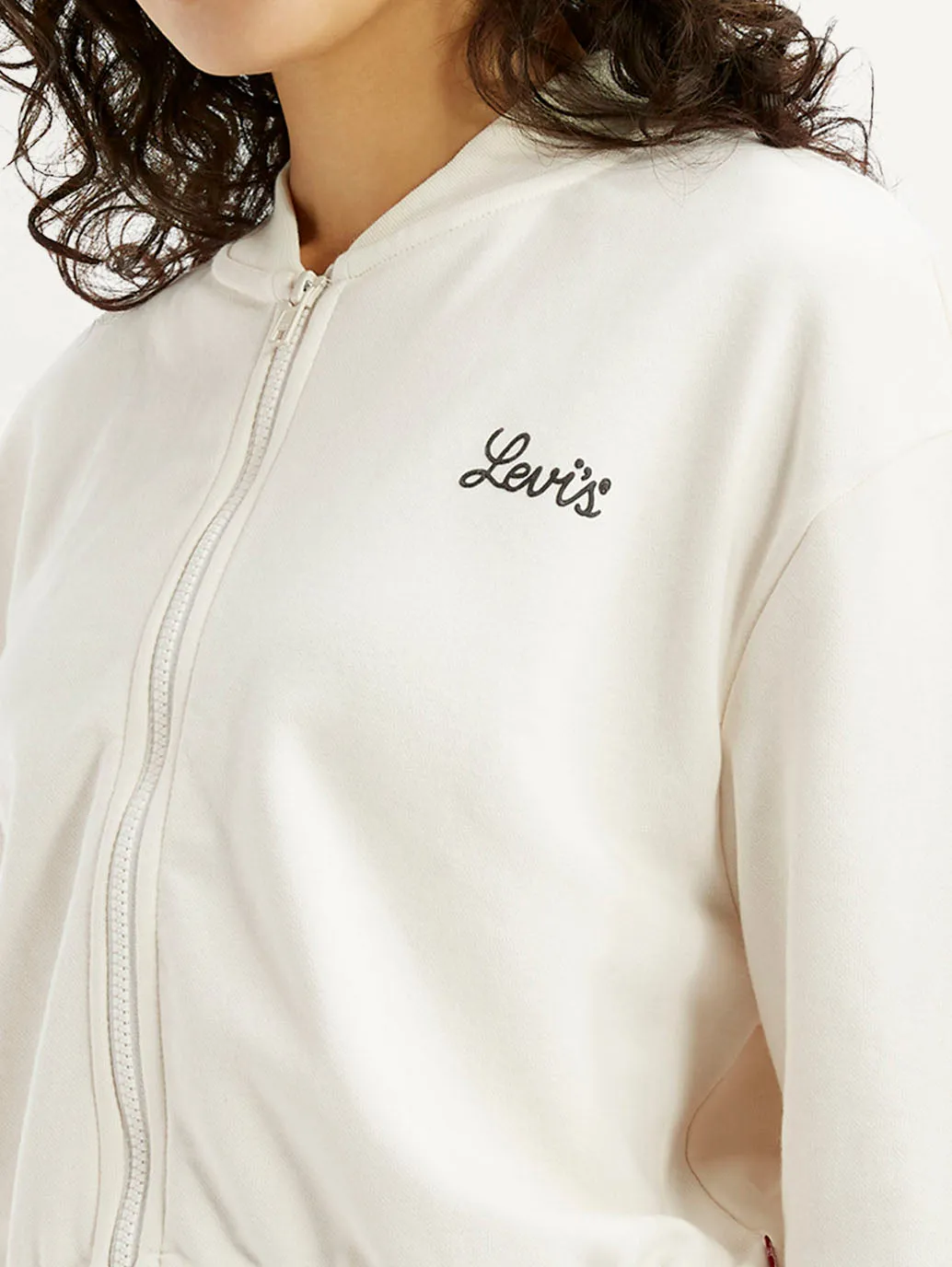 Everyday Essential Women's Graphic Print Off White Collar Neck Sweatshirt