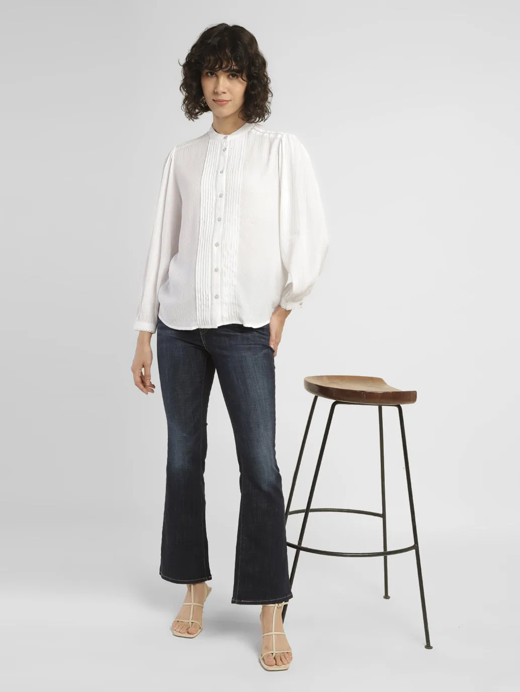 Party Look Luxury Women's 725 Blue Flared Fit High Rise Jeans